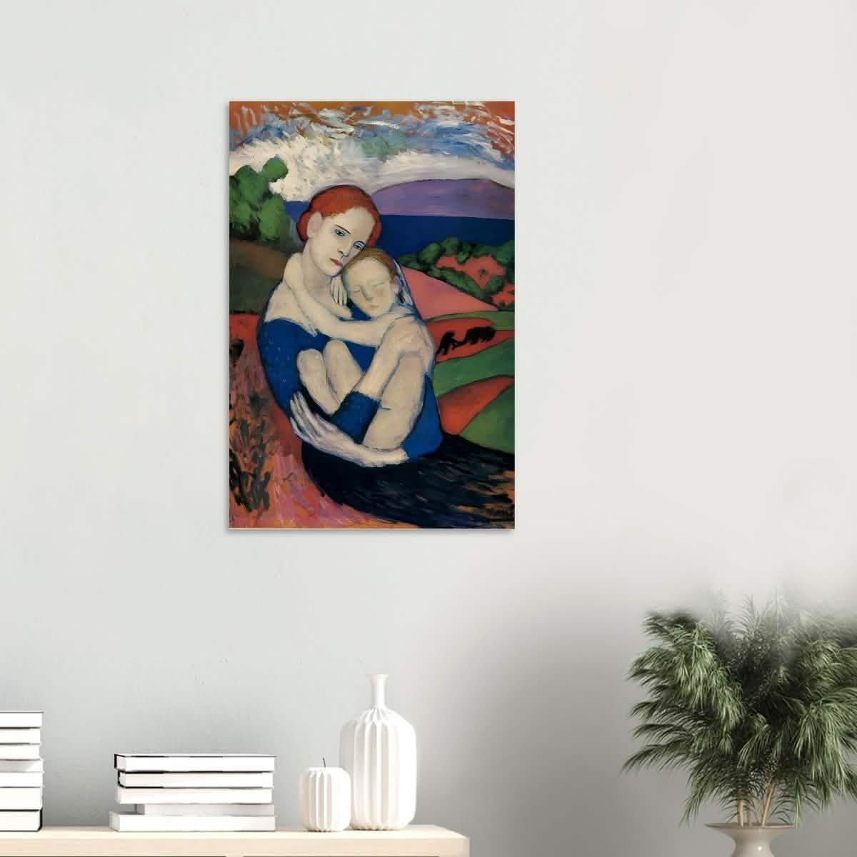 Mother and child by Pablo Picasso 1901 - Wood Prints - 50x75 cm / 20x30″ - 10 mm