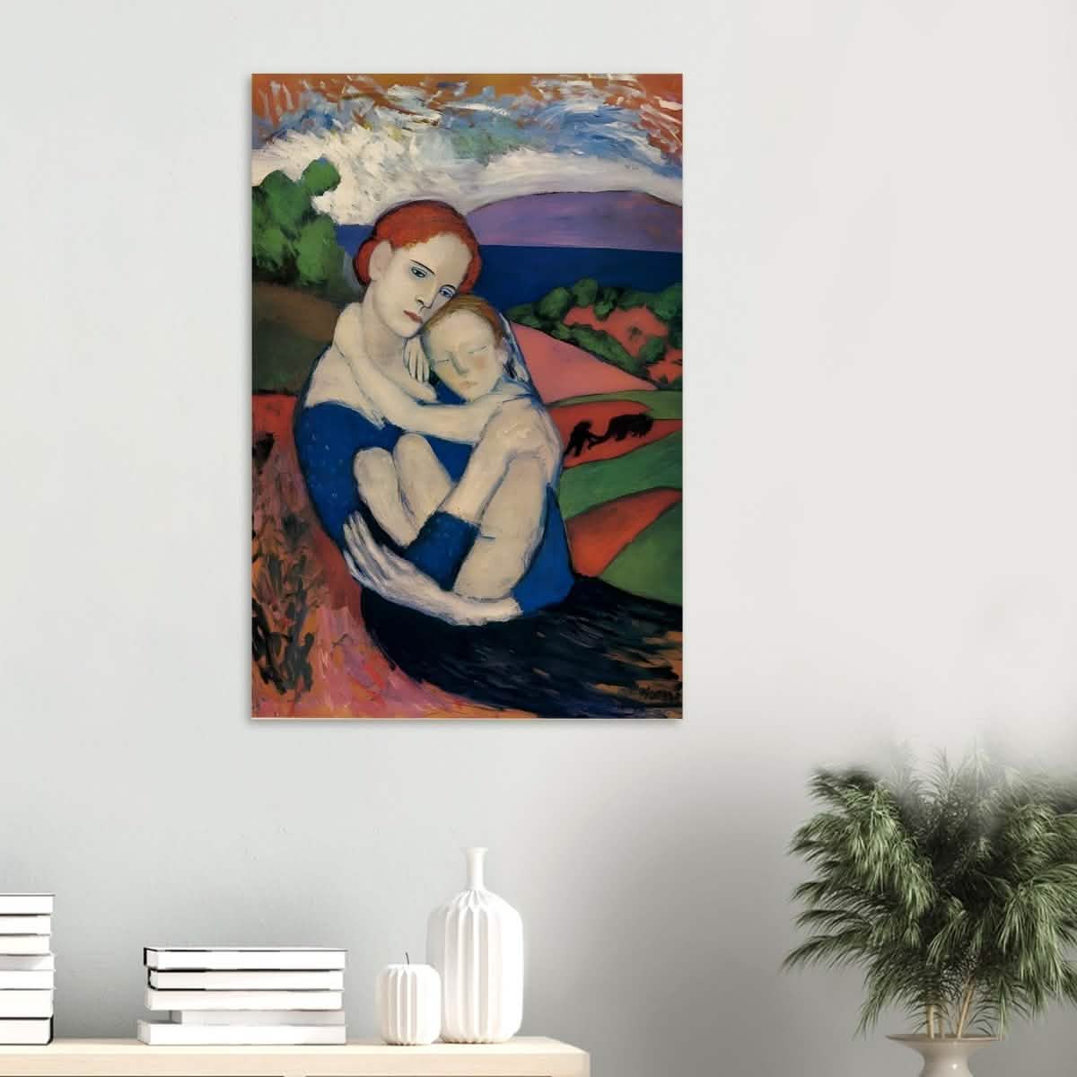 Mother and child by Pablo Picasso 1901 - Wood Prints - 60x90 cm / 24x36″ - 20 mm