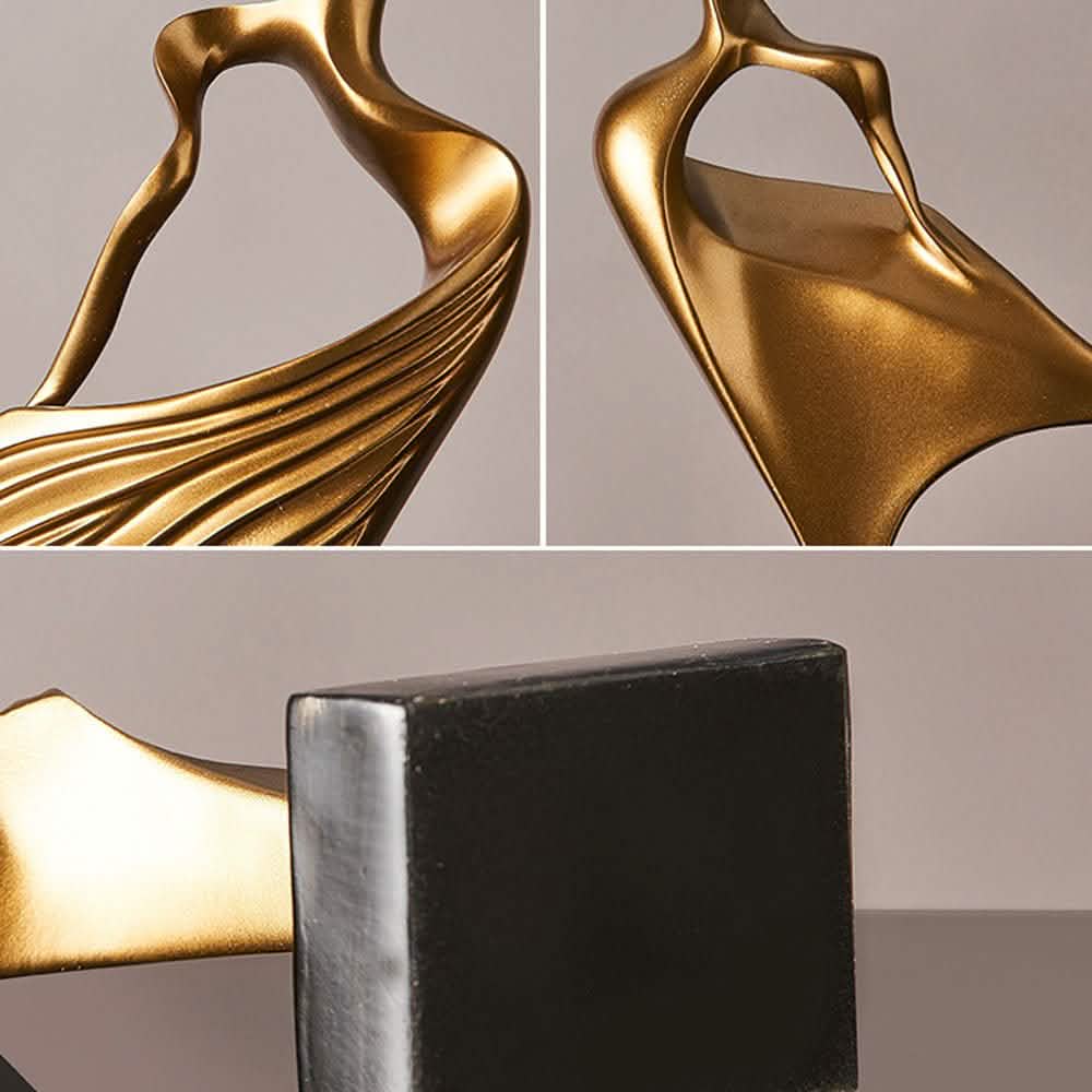 Mother & Daughter Abstract Sculpture Set – Modern Resin Art Décor (Gold or Bronze) - Bronze -