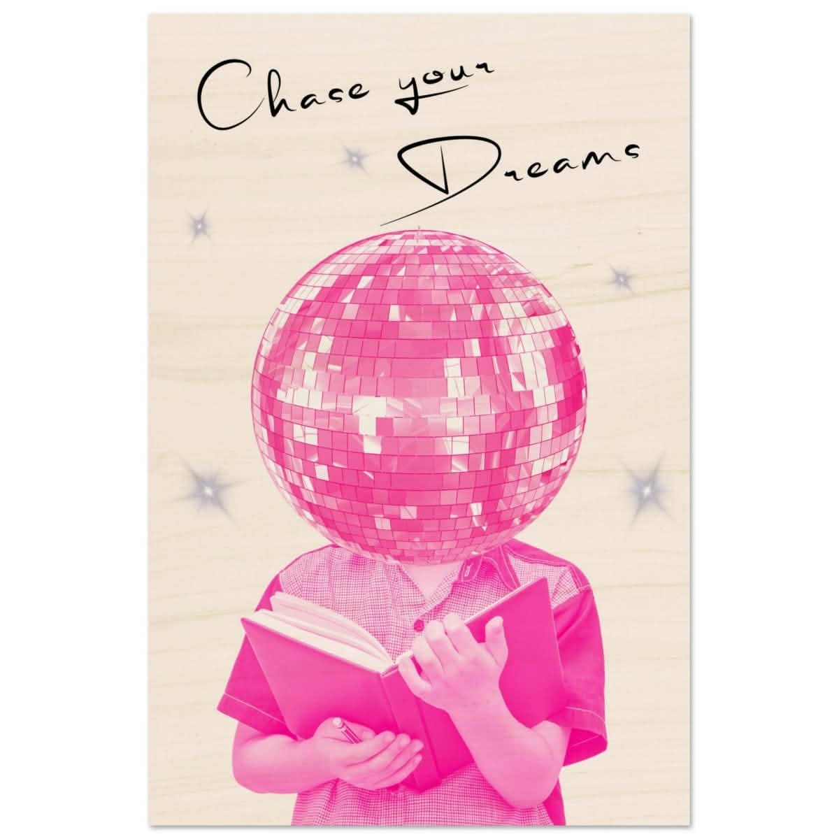 Motivational Art wall art print | Chase Your Dreams - Wood Prints - 30x45 cm / 12x18″ -