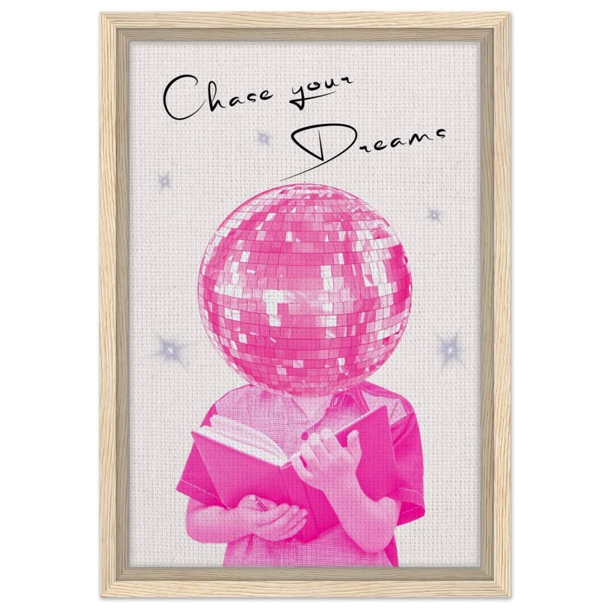 Motivational Art wall art print | Chase Your Dreams - Framed Canvas - 30x45 cm / 12x18″ - Wood frame