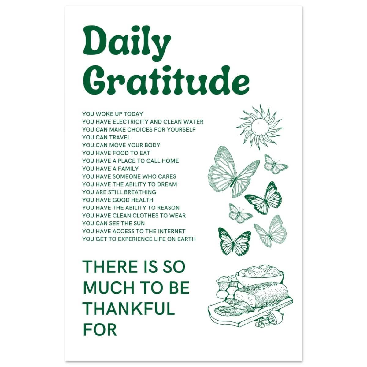 Motivational Art wall art print | Daily Gratitude - Aluminum Print - 30x45 cm / 12x18″ -