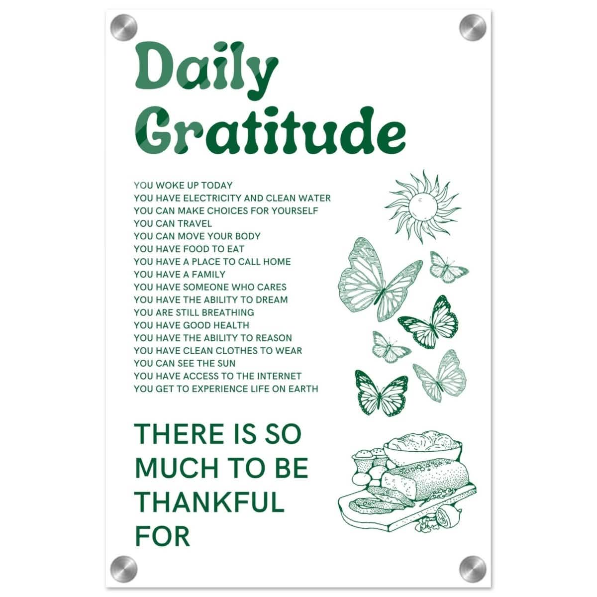 Motivational Art wall art print | Daily Gratitude - Acrylic Print - 30x45 cm / 12x18″ -