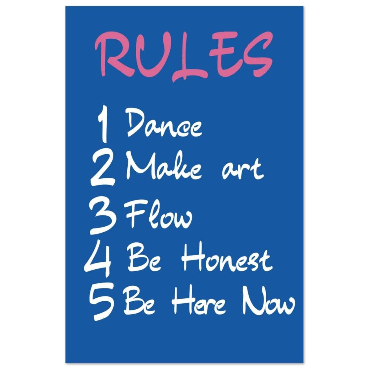 Motivational Art wall art print | Happiness Rules - Aluminum Print - 30x45 cm / 12x18″ -