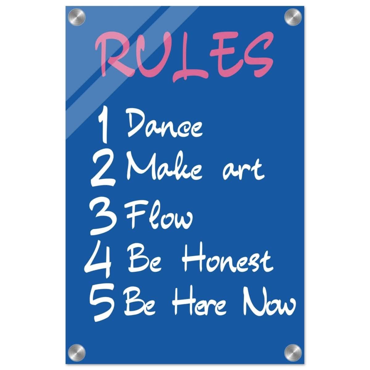Motivational Art wall art print | Happiness Rules - Acrylic Print - 30x45 cm / 12x18″ -