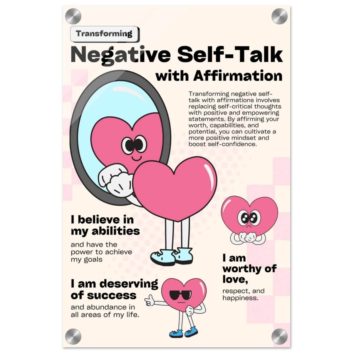 Motivational Art wall art print | Negative Self Talk - Acrylic Print - 30x45 cm / 12x18″ -