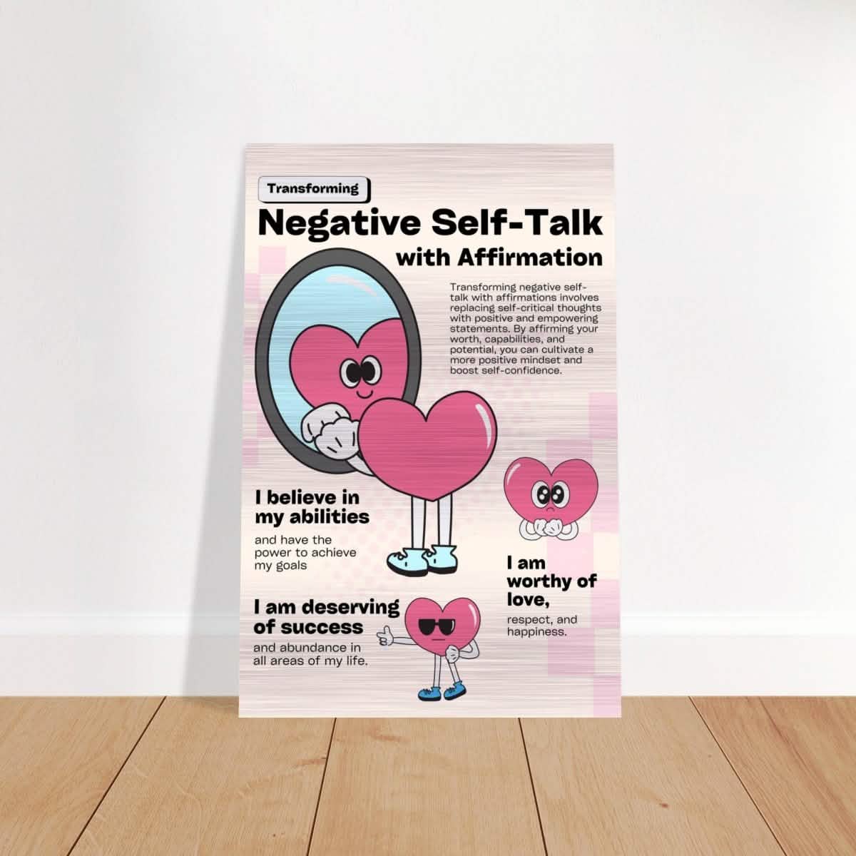 Motivational Art wall art print | Negative Self Talk - Brushed Aluminum Print - 30x45 cm / 12x18″ -