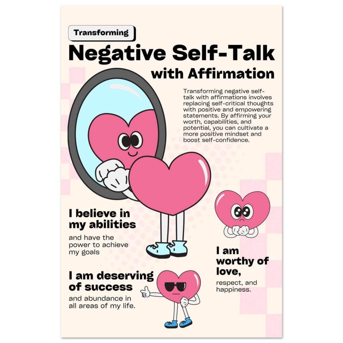 Motivational Art wall art print | Negative Self Talk - Aluminum Print - 30x45 cm / 12x18″ -