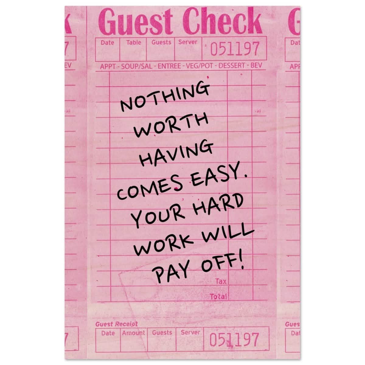 Motivational Pop Art wall art print | Hard Work - Wood Prints - 30x45 cm / 12x18″ -