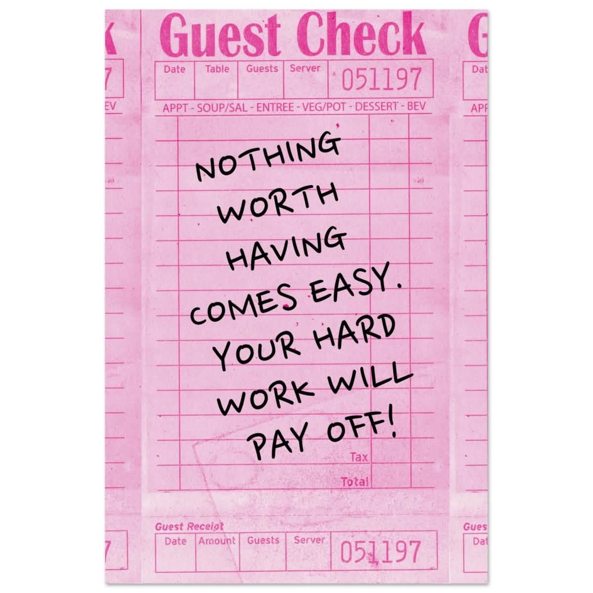 Motivational Pop Art wall art print | Hard Work - Aluminum Print - 30x45 cm / 12x18″ -