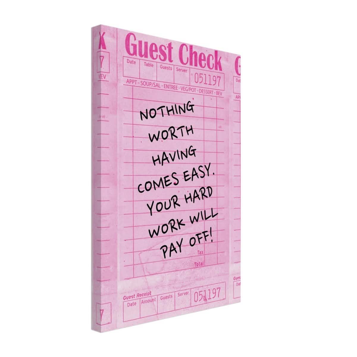 Motivational Pop Art wall art print | Hard Work - Canvas - 30x45 cm / 12x18″ -