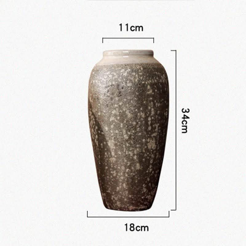 Mottled Retro Ceramic Vases – Handmade Chinese Glazed Pottery in Small, Medium & Large - Large Vase -