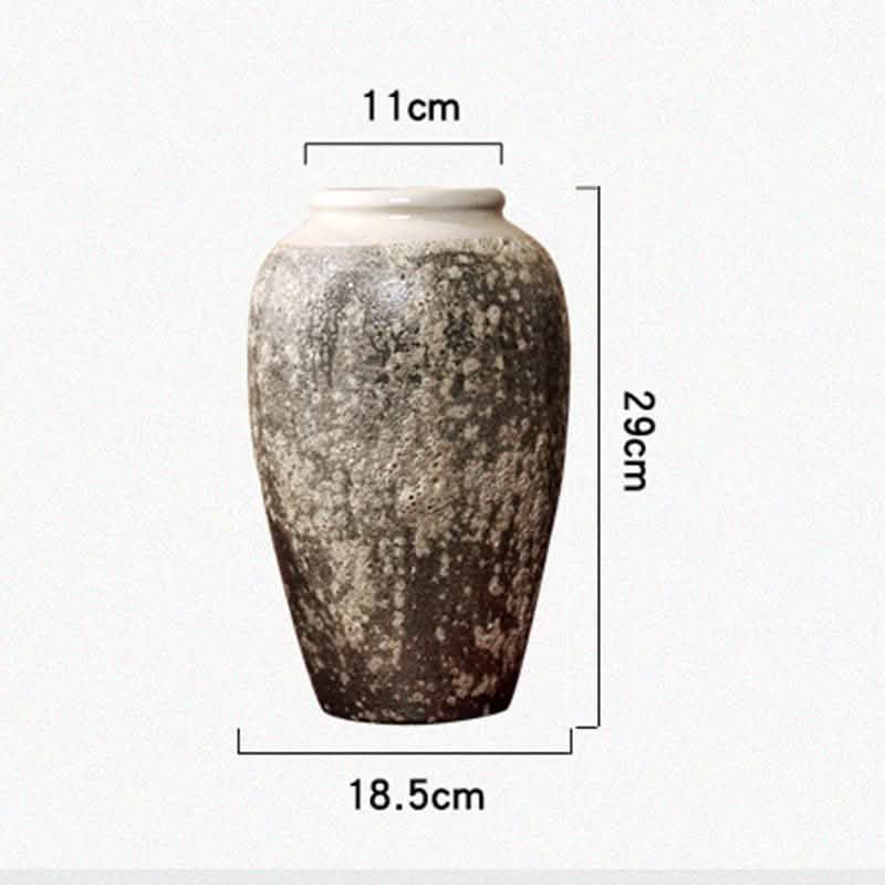 Mottled Retro Ceramic Vases – Handmade Chinese Glazed Pottery in Small, Medium & Large - Medium Vase -