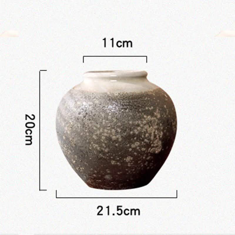 Mottled Retro Ceramic Vases – Handmade Chinese Glazed Pottery in Small, Medium & Large - Small Size Vase -