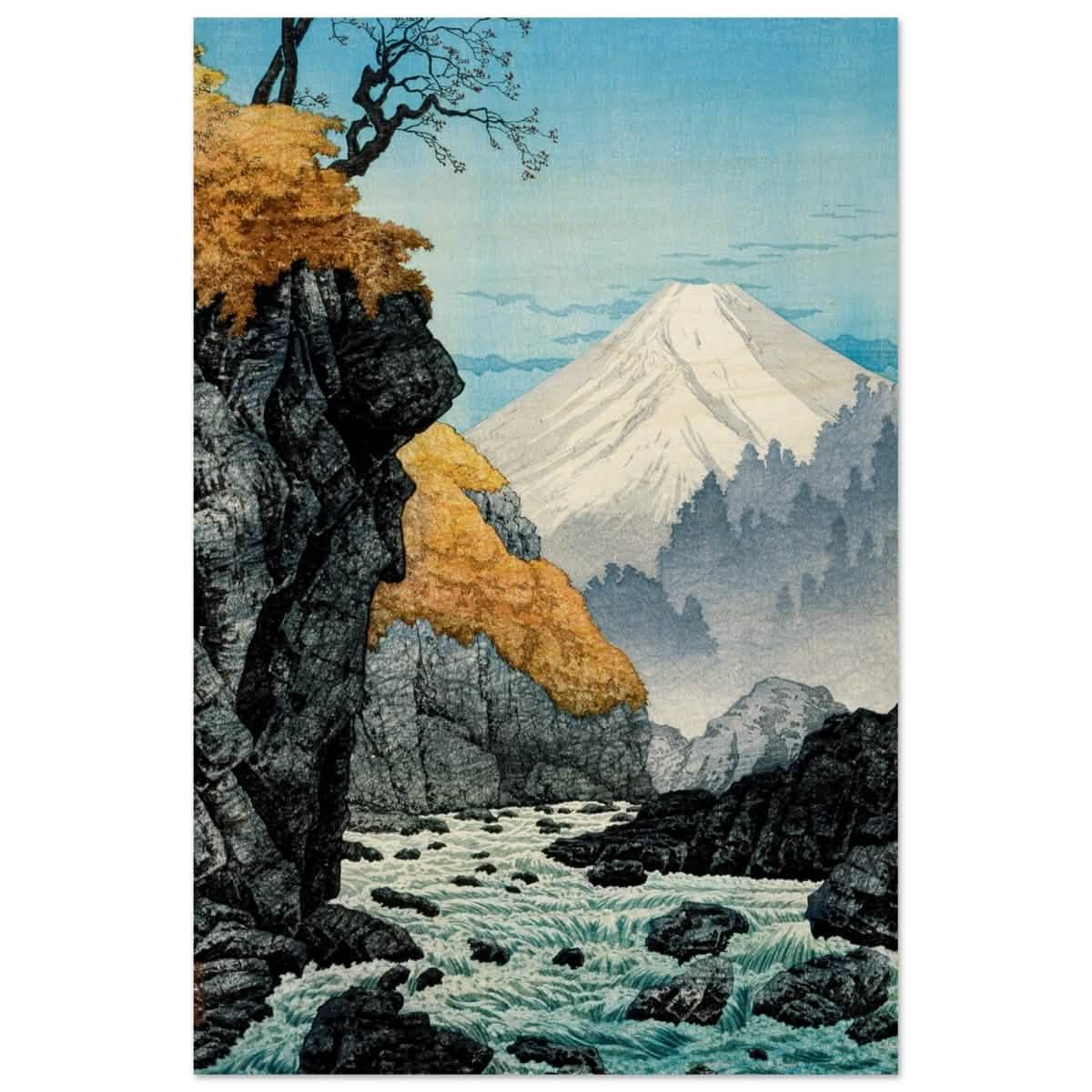 Mountainscape Harmony | Traditional Japanese Landscape Art - Wood Prints - 50x75 cm / 20x30″ -