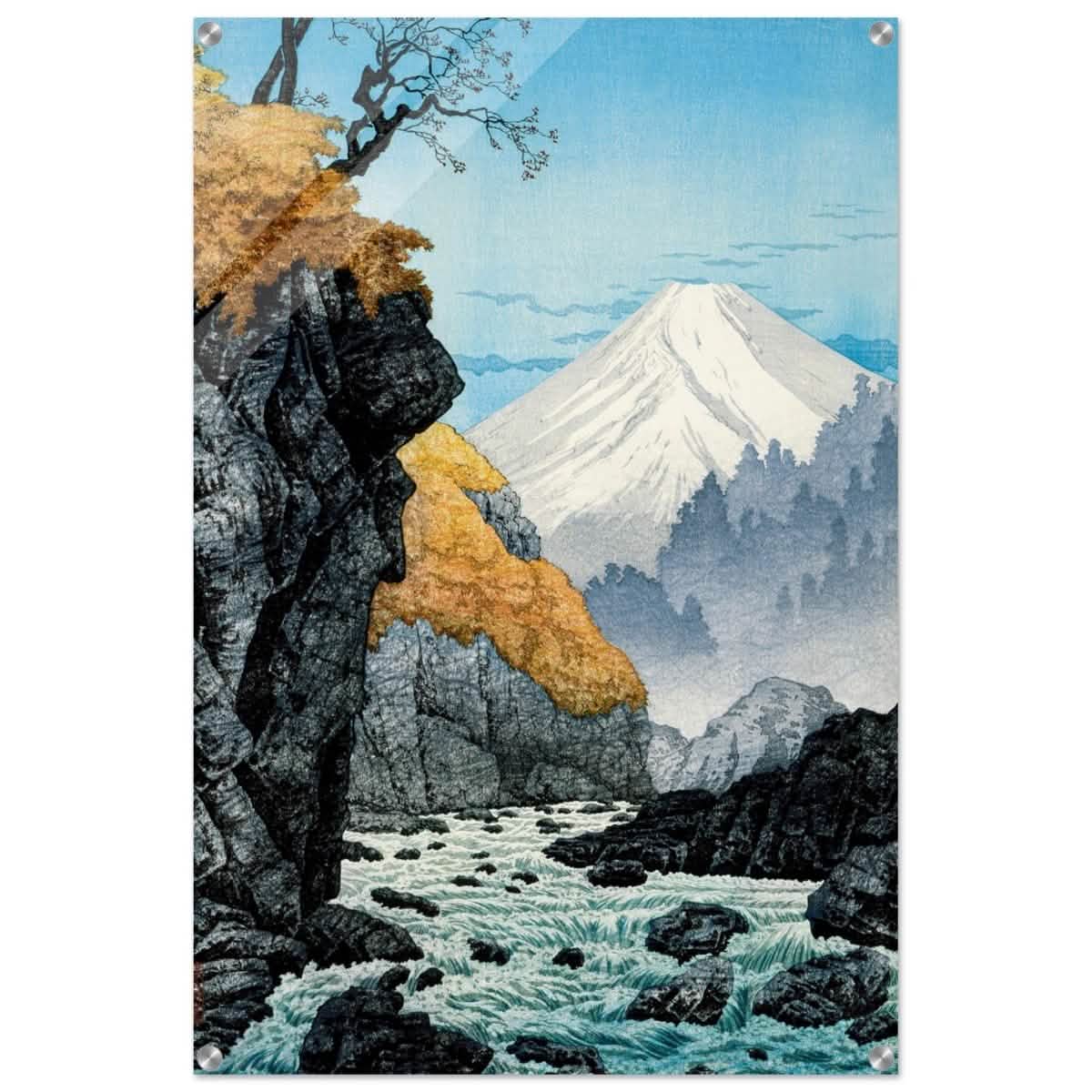 Mountainscape Harmony | Traditional Japanese Landscape Art - Acrylic Print - 60x90 cm / 24x36″ -