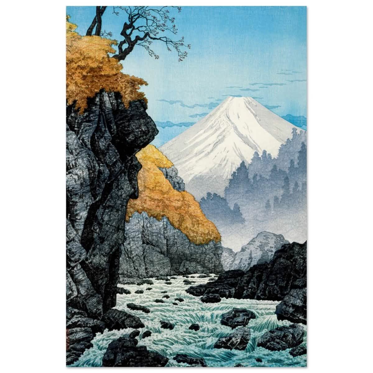 Mountainscape Harmony | Traditional Japanese Landscape Art - Aluminum Print - 60x90 cm / 24x36″ -