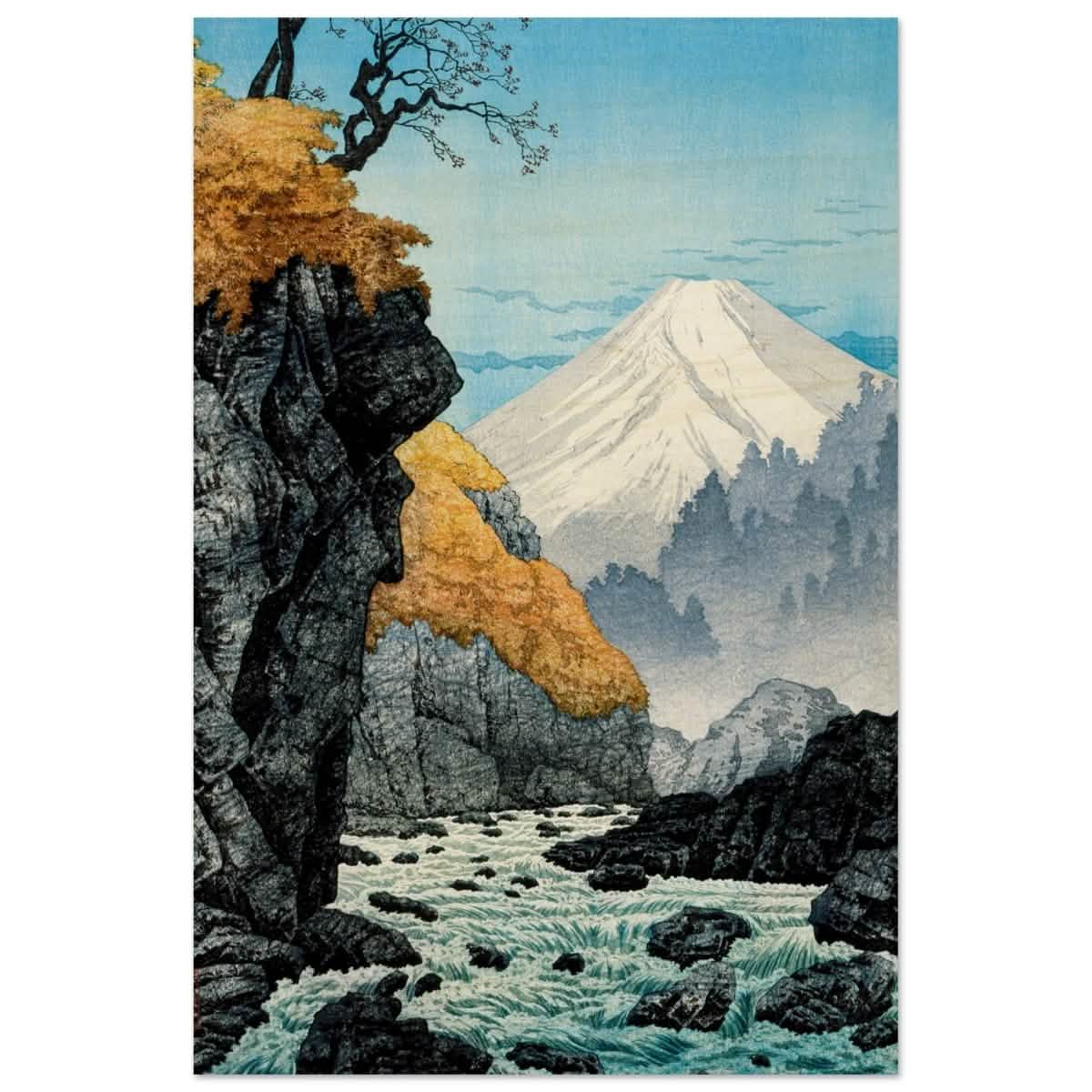 Mountainscape Harmony | Traditional Japanese Landscape Art - Wood Prints - 30x45 cm / 12x18″ -