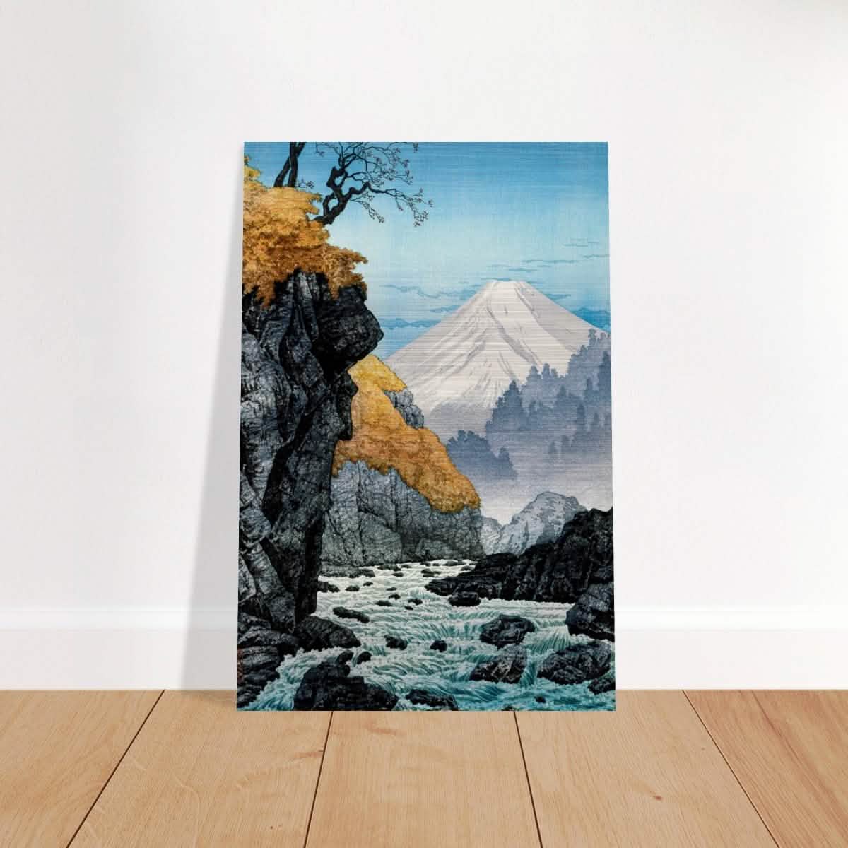 Mountainscape Harmony | Traditional Japanese Landscape Art - Brushed Aluminum Print - 40x60 cm / 16x24″ -