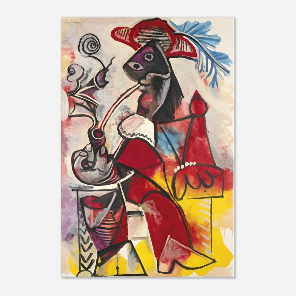 Mousquetaire À La Pipe by Pablo Picasso 1969 - Aluminum Print - 40x60 cm / 16x24″ -