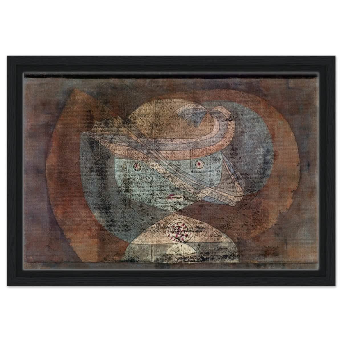 Movement around a Child (1928) by Paul Klee | Vintage wall art print - Framed Canvas - 30x45 cm / 12x18″ - Black frame