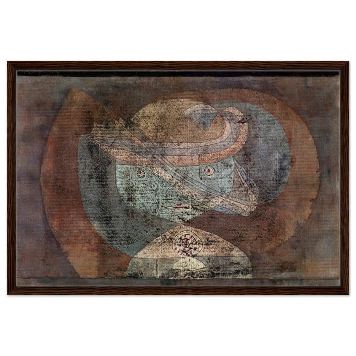 Movement around a Child (1928) by Paul Klee | Vintage wall art print - Framed Canvas - 60x90 cm / 24x36″ - Dark wood frame