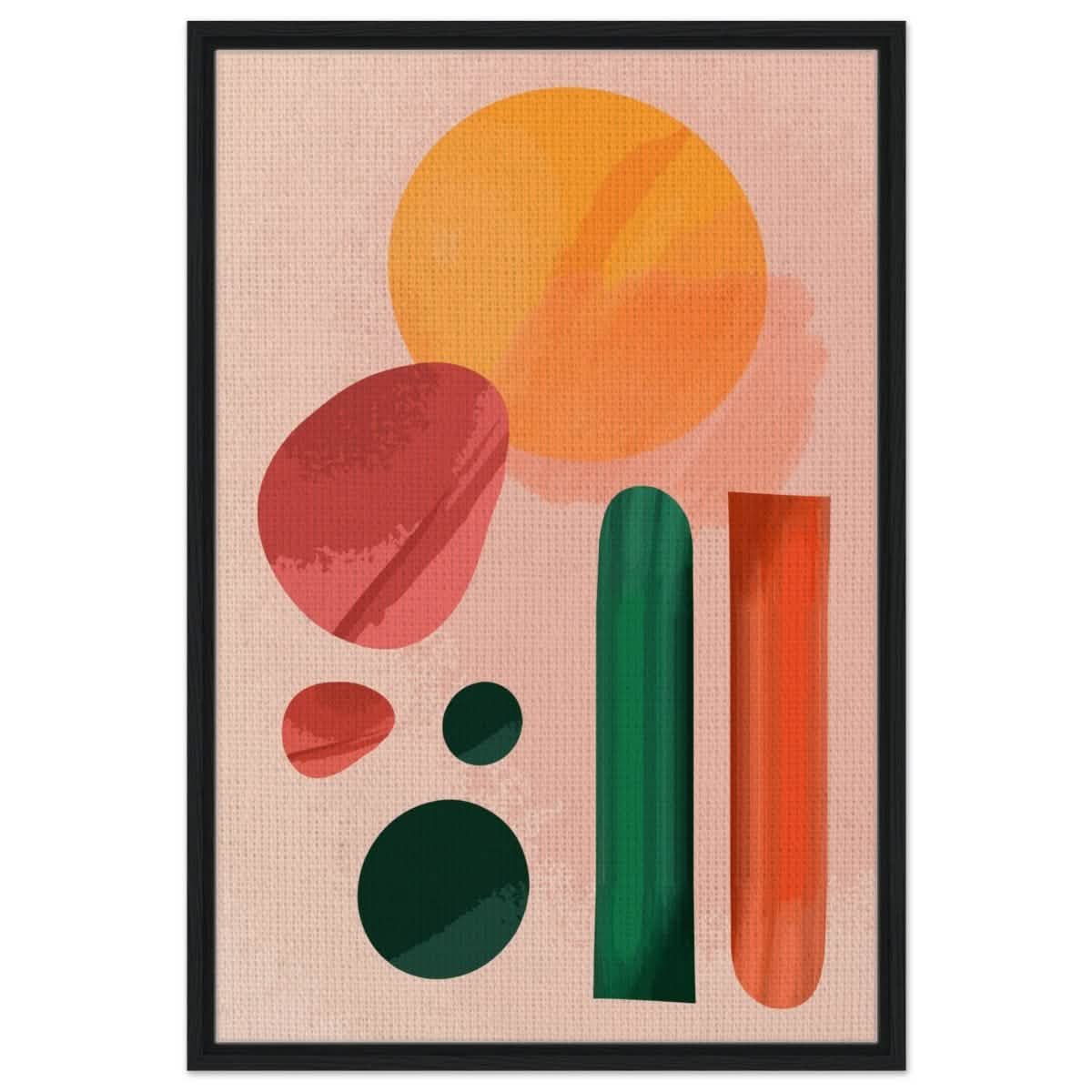 Muted Vibrance | Abstract Minimalism | wall art print - Framed Canvas - 30x45 cm / 12x18″ - Black frame