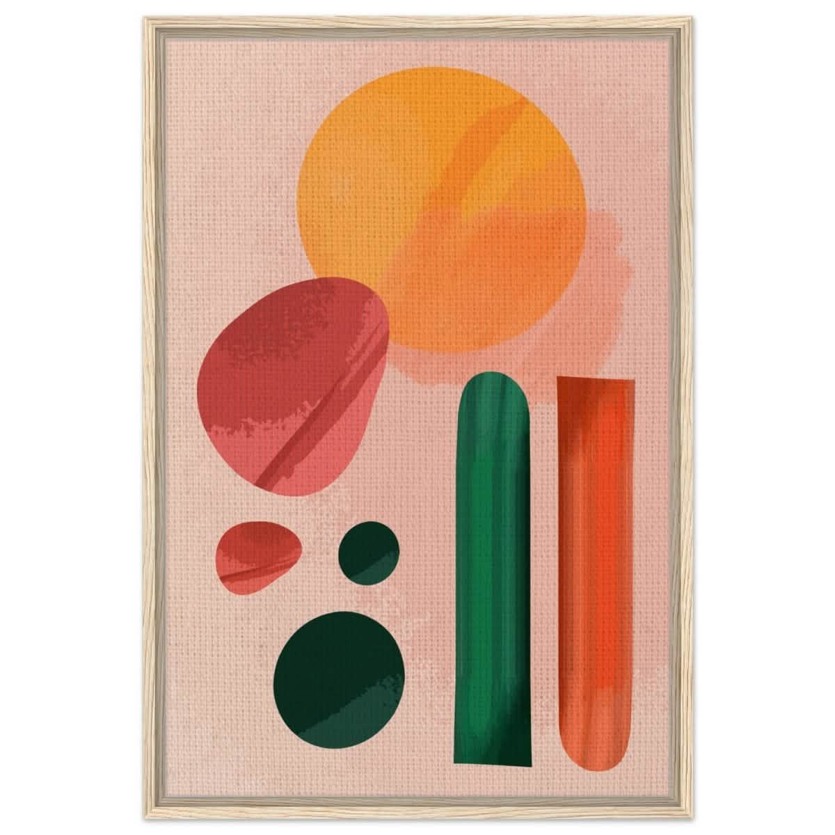 Muted Vibrance | Abstract Minimalism | wall art print - Framed Canvas - 30x45 cm / 12x18″ - Wood frame