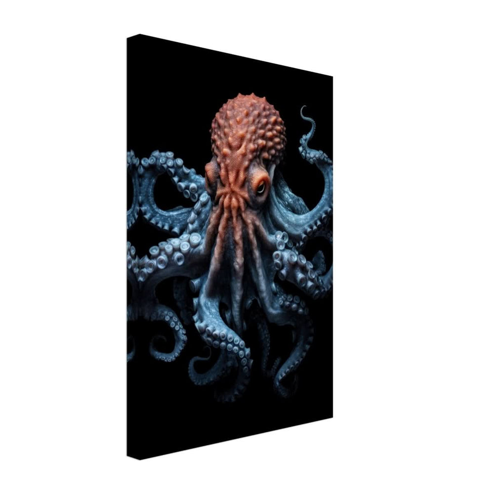 Mystic Tides: The Octopus of Blue and Crimson | wall art print | Animal Kingdom collection - Canvas - 30x45 cm / 12x18″ -