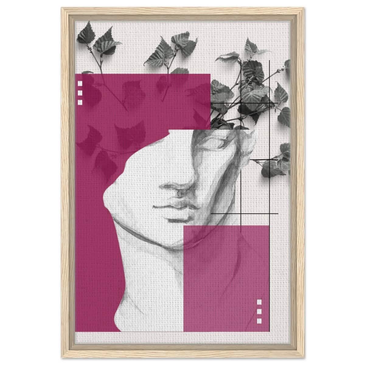 Neo - Classical Fusion: The Timeless Gaze | Surrealism & Abstraction Wall art print - 40x60 cm / 16x24″ - Framed Canvas - Wood frame
