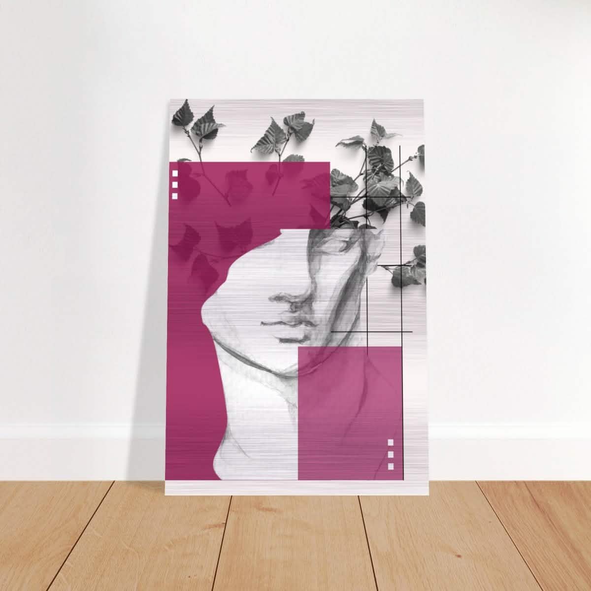 Neo - Classical Fusion: The Timeless Gaze | Surrealism & Abstraction Wall art print - 50x75 cm / 20x30″ - Brushed Aluminum Print -