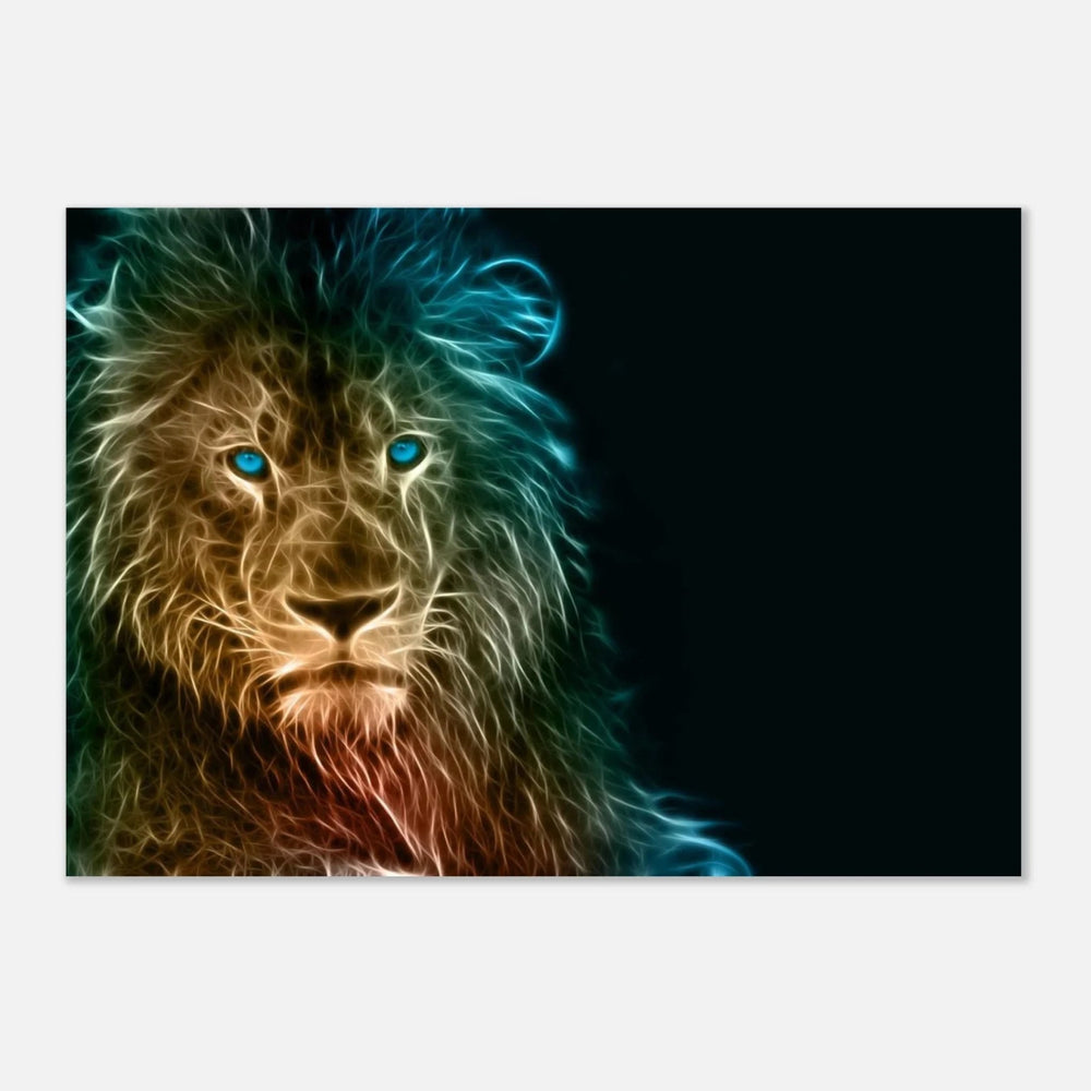 Neon Majesty – Abstract Lion Spirit Wall Art Print - Aluminum Print - 70x100 cm / 28x40″ -