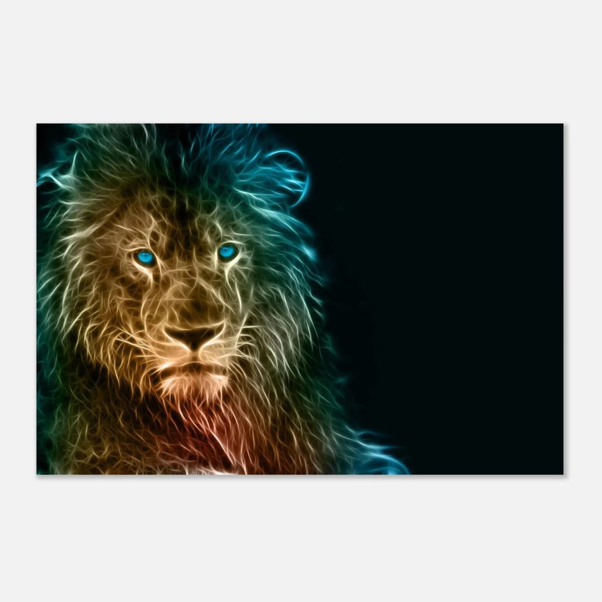 Neon Majesty – Abstract Lion Spirit Wall Art Print - Aluminum Print - 20x30 cm / 8x12″ -