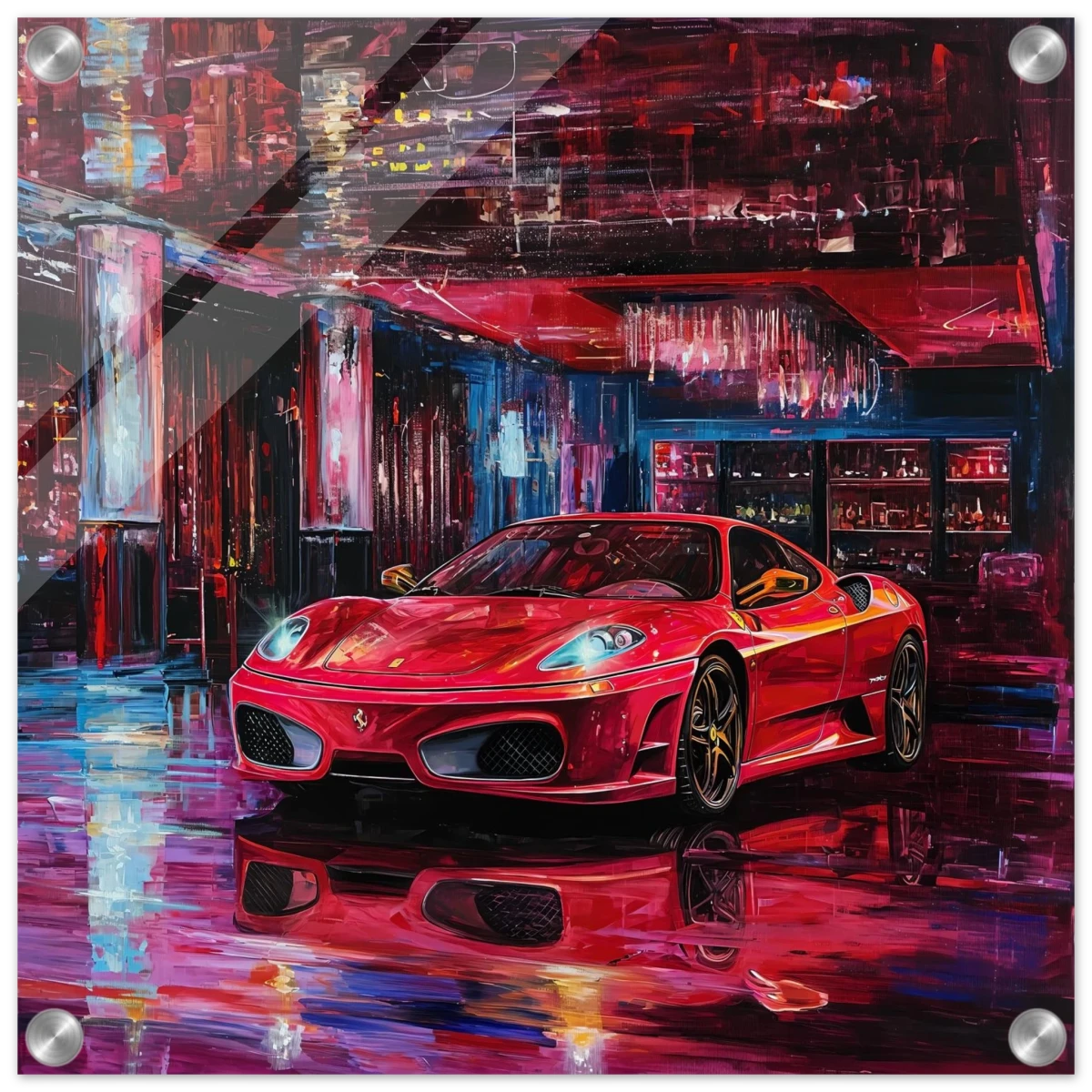 Neon Velocity – The Art of Speed & Luxury | Wall art print - Acrylic Print - 40x40 cm / 16x16″ -