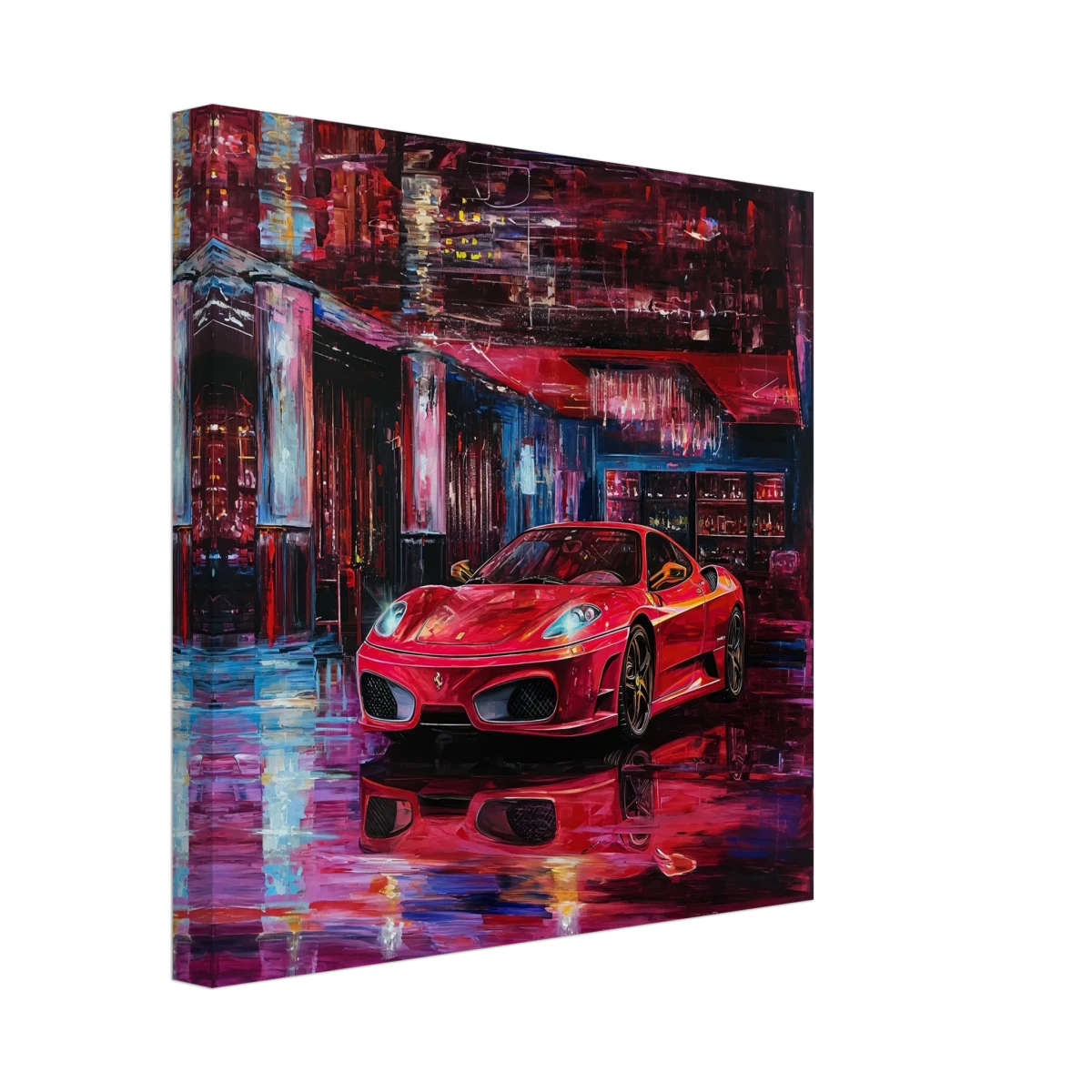 Neon Velocity – The Art of Speed & Luxury | Wall art print - Canvas - 30x30 cm / 12x12″ -