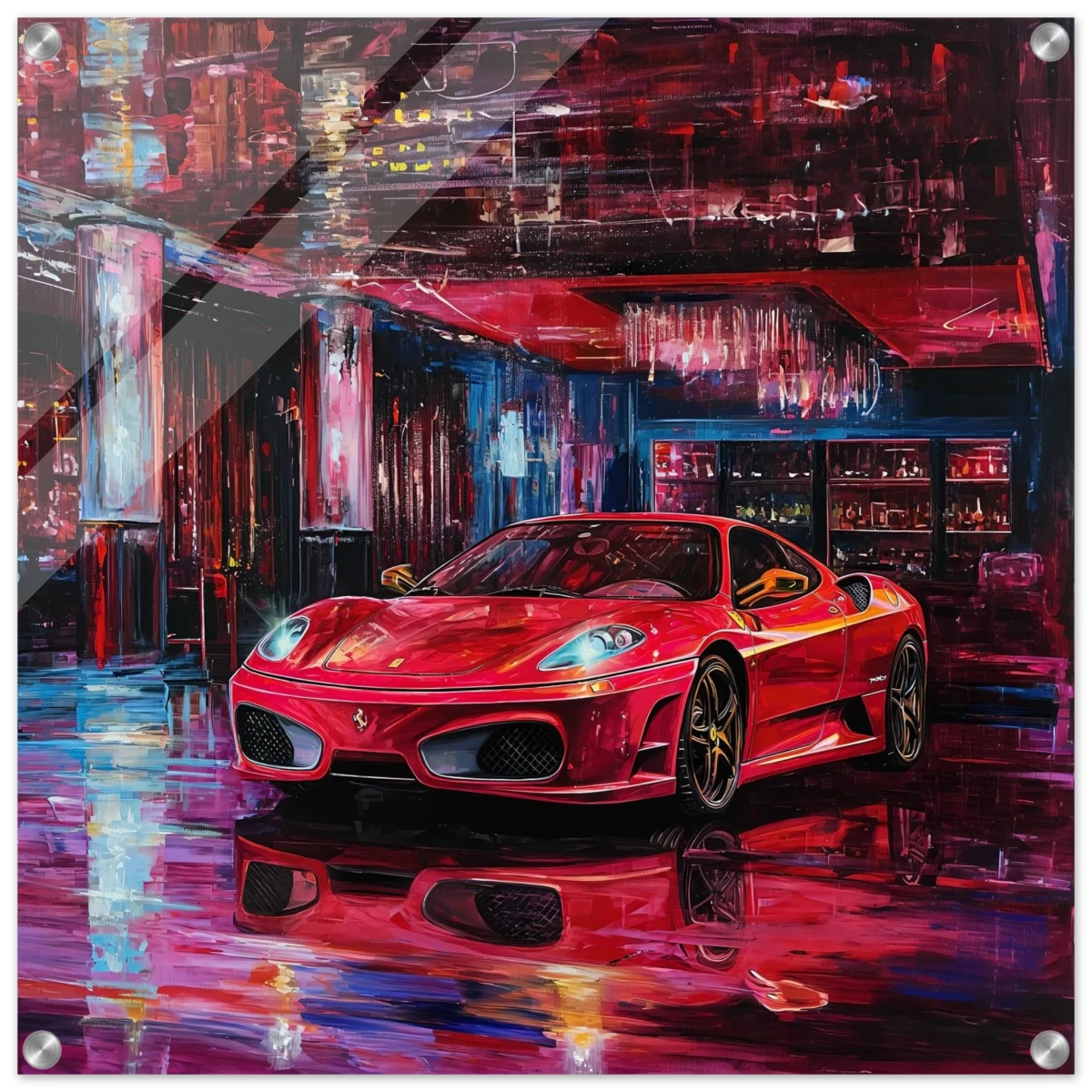 Neon Velocity – The Art of Speed & Luxury | Wall art print - Acrylic Print - 60x60 cm / 24x24″ -