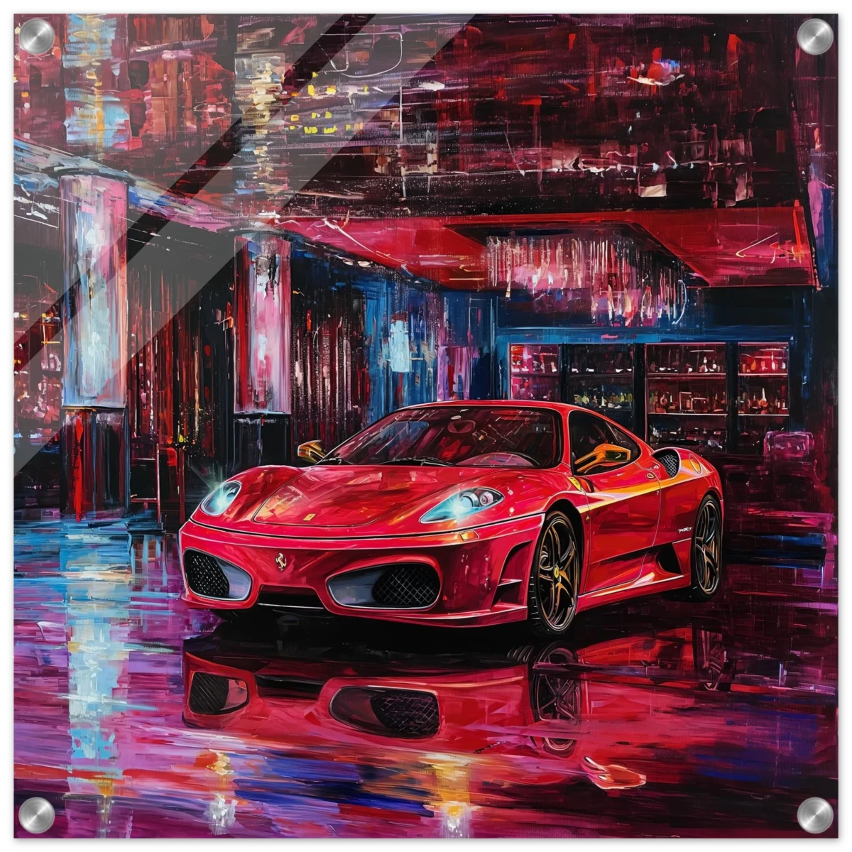 Neon Velocity – The Art of Speed & Luxury | Wall art print - Acrylic Print - 50x50 cm / 20x20″ -