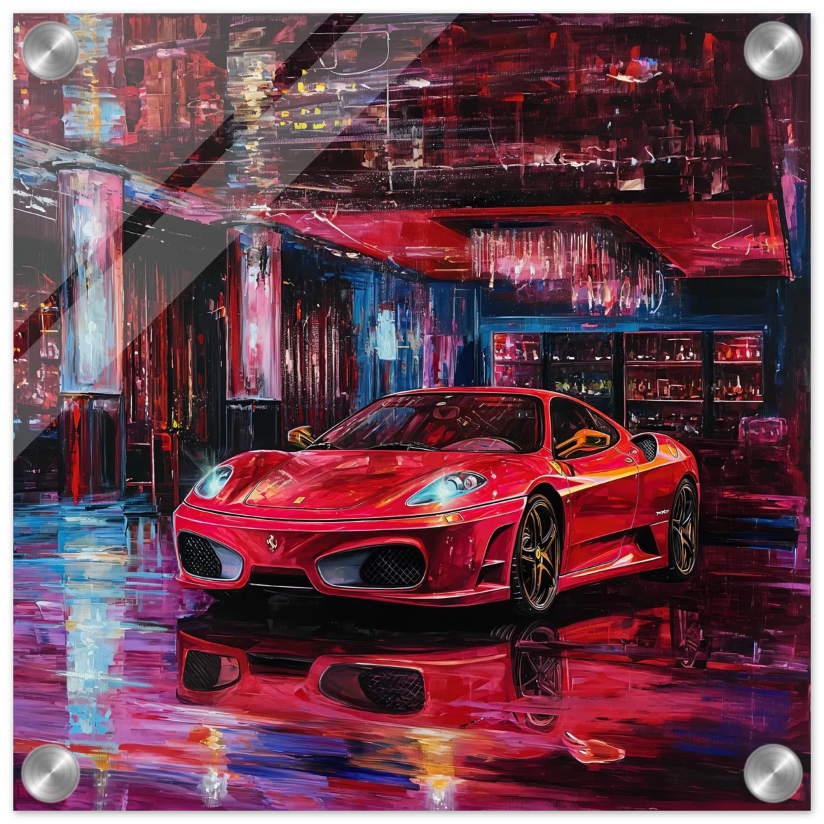 Neon Velocity – The Art of Speed & Luxury | Wall art print - Acrylic Print - 30x30 cm / 12x12″ -