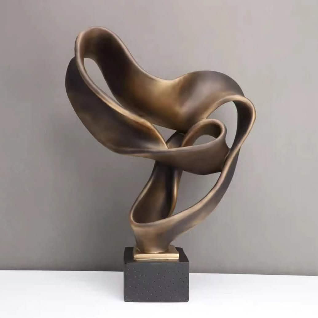 Nordic Abstract Resin Ribbon Ornaments - Bronze L35W15H 46cm -