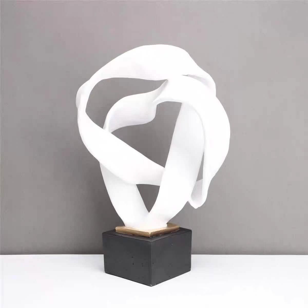 Nordic Abstract Resin Ribbon Ornaments - White L28W23H42cm -
