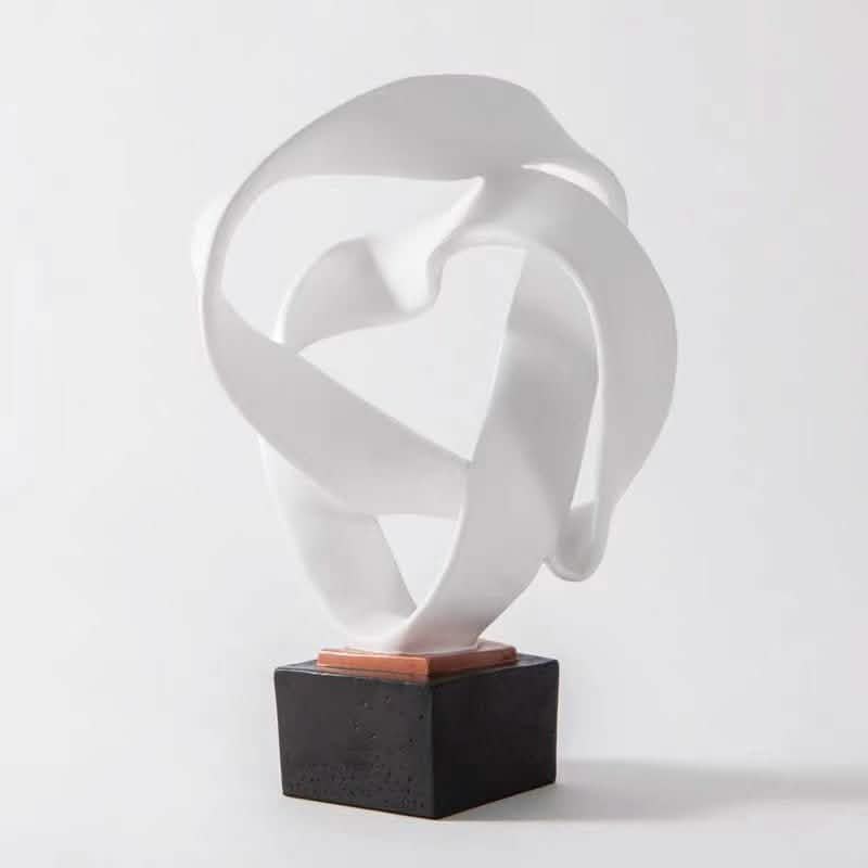 Nordic Abstract Resin Ribbon Ornaments - White L28W23H42cm -
