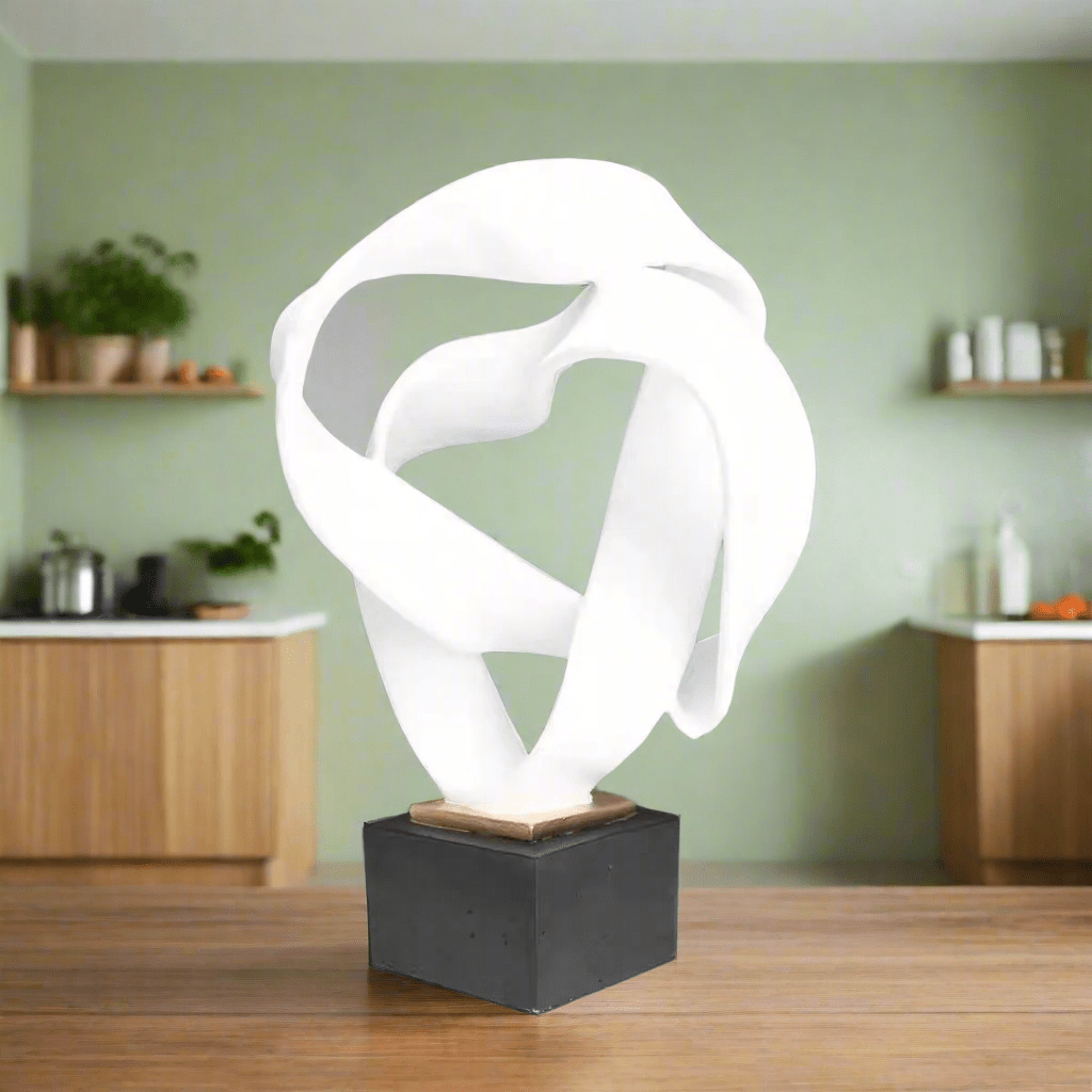 Nordic Abstract Resin Ribbon Ornaments - White L28W23H42cm -