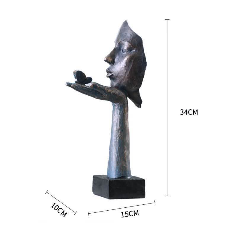 Nordic Butterfly Face Mask Sculpture – Modern Art Décor - Vintage gold -