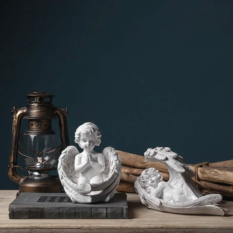 Nordic creative character angel plaster sculpture - Q1pc - Dozing angel -