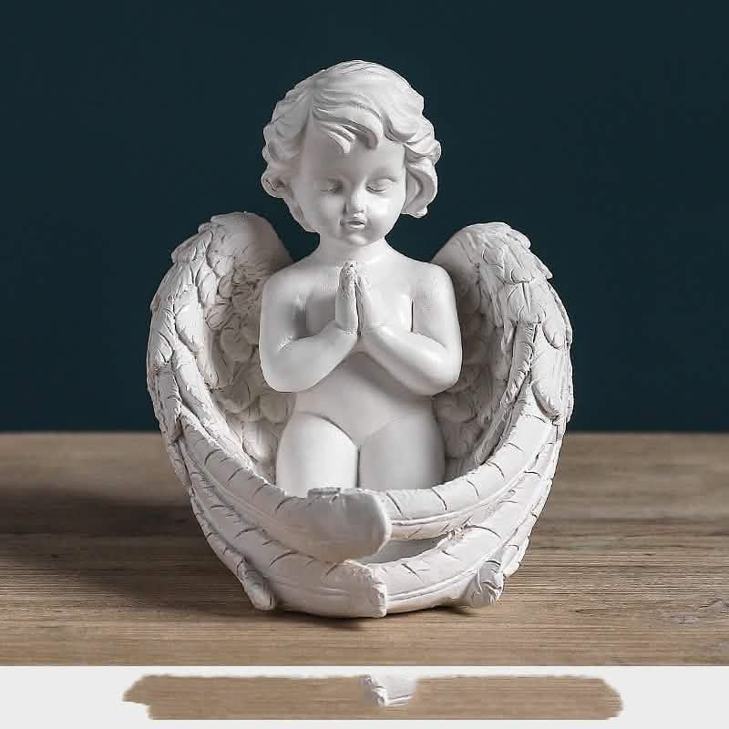 Nordic creative character angel plaster sculpture - Q1pc - Meditating angel -