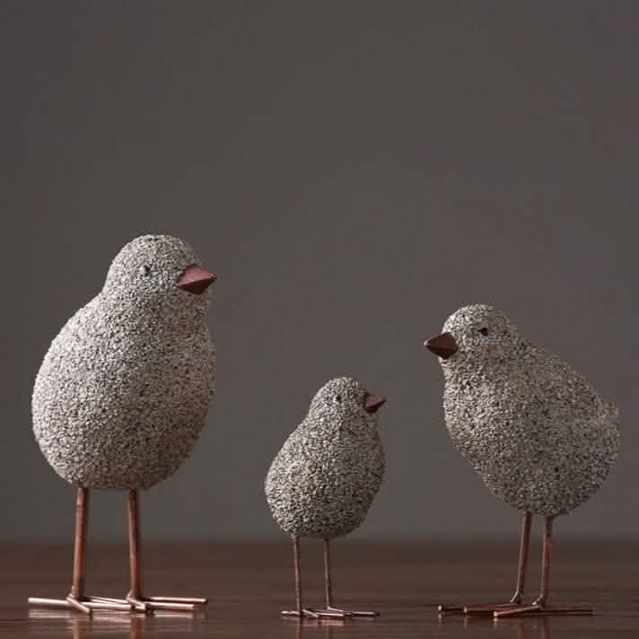 Nordic Sandstone Resin Chick Sculpture – Modern Animal Figurine Decor - L - Chick -