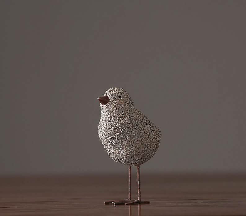 Nordic Sandstone Resin Chick Sculpture – Modern Animal Figurine Decor - S - Chick -