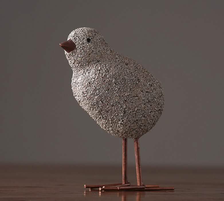 Nordic Sandstone Resin Chick Sculpture – Modern Animal Figurine Decor - L - Chick -