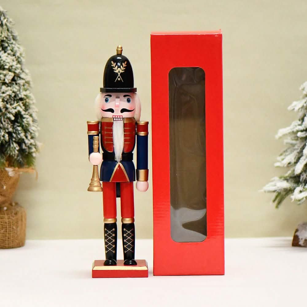 Nutcracker Soldier Christmas Decorations – 30cm Wooden Holiday Figurines & Ornaments - 30 CM - Classic Soldier V2 -