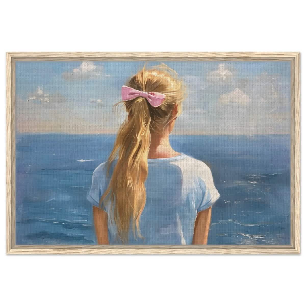 Ocean Reverie: A Journey into Serenity and Reflection | Contemporary Realism | wall art print - Framed Canvas - 50x75 cm / 20x30″ - Wood frame